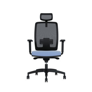Bürodrehstuhl Cometa | Rückenlehne mit Netzbezug | Tiefenverstellbarer Sitz | Mit Kopfstütze | Höhenverstellbare Armlehnen | Kunststofffußkreuz