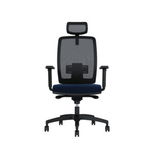Bürodrehstuhl Cometa | Rückenlehne mit Netzbezug | Tiefenverstellbarer Sitz | Mit Kopfstütze | Höhenverstellbare Armlehnen | Kunststofffußkreuz