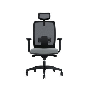 Bürodrehstuhl Cometa | Rückenlehne mit Netzbezug | Tiefenverstellbarer Sitz | Mit Kopfstütze | Höhenverstellbare Armlehnen | Kunststofffußkreuz