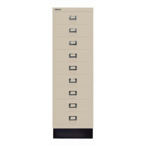 Schubladenschrank MultiDrawer™ | DIN A4, 9 Schubladen mit Sockel | Maße: H 940 x B 279 x T 380 mm