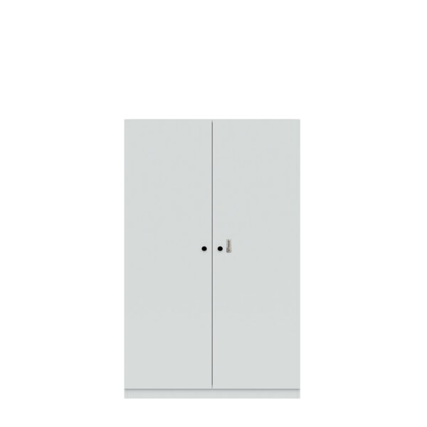 Flügeltürenschrank Pren | Mit mechanischem Zahlenkombinationsschloss | 3 Fachböden für 4 OH | H 1590 x B 1000 x T 500 mm