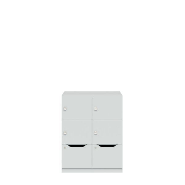 Lodge Pren | Mit 2 Abteilen mit je 2 Schließfächern übereinander und einer ergonomischen Schublade | Mit Zylinderschloss | H 1018 x B 800 x T 500 mm