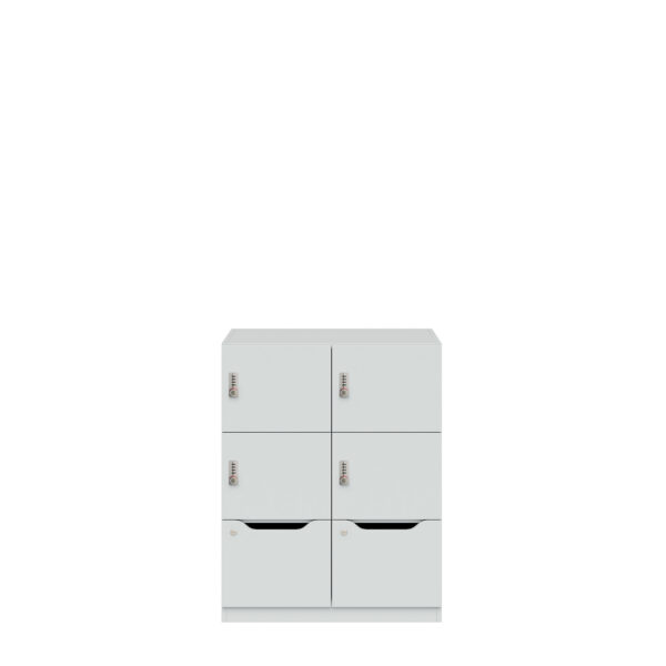 Lodge Pren | Mit 2 Abteilen mit je 2 Schließfächern übereinander und einer ergonomischen Schublade | Mit mechanischem M2 Zahlenkombinationsschloss | H 1018 x B 800 x T 500 mm