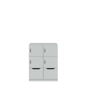 Lodge Pren | Mit 2 Abteilen mit je 2 Schließfächern übereinander und einer ergonomischen Schublade | Mit mechanischem M2 Zahlenkombinationsschloss | H 1018 x B 800 x T 500 mm