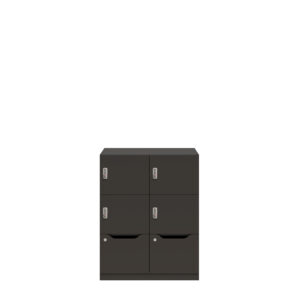 Lodge Pren | Mit 2 Abteilen mit je 2 Schließfächern übereinander und einer ergonomischen Schublade | Mit mechanischem M2 Zahlenkombinationsschloss | H 1018 x B 800 x T 500 mm