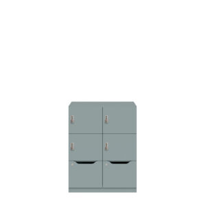 Lodge Pren | Mit 2 Abteilen mit je 2 Schließfächern übereinander und einer ergonomischen Schublade | Mit mechanischem M2 Zahlenkombinationsschloss | H 1018 x B 800 x T 500 mm