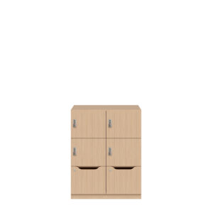 Lodge Pren | Mit 2 Abteilen mit je 2 Schließfächern übereinander und einer ergonomischen Schublade| Mit mechanischem M3 Zahlenkombinationsschloss | H 1018 x B 800 x T 500 mm