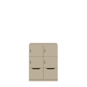 Lodge Pren | Mit 2 Abteilen mit je 2 Schließfächern übereinander und einer ergonomischen Schublade| Mit mechanischem M3 Zahlenkombinationsschloss | H 1018 x B 800 x T 500 mm