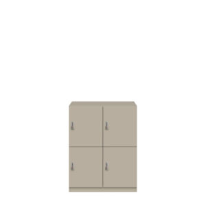 Lodge Pren | Mit 2 Abteilen mit je 2 Schließfächern übereinander| Mit mechanischem M3 Zahlenkombinationsschloss | H 1018 x B 800 x T 500 mm