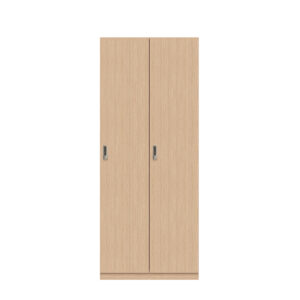 Lodge Pren | 2 Schließfächer nebeneinander mit jeweils 2 festen Fachböden und 1 Kleiderstange| Mit digitalem Zahlenkombinationsschloss | H 1970 x B 800 x T 500 mm