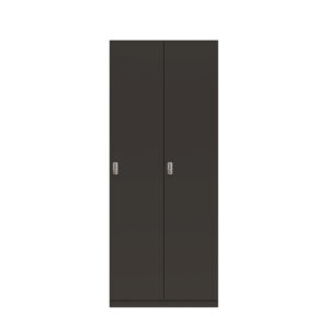 Lodge Pren | 2 Schließfächer nebeneinander mit jeweils 2 festen Fachböden und 1 Kleiderstange | Mit mechanischem M2 Zahlenkombinationsschloss | H 1970 x B 800 x T 500 mm