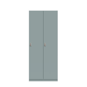 Lodge Pren | 2 Schließfächer nebeneinander mit jeweils 2 festen Fachböden und 1 Kleiderstange| Mit mechanischem M3 Zahlenkombinationsschloss | H 1970 x B 800 x T 500 mm