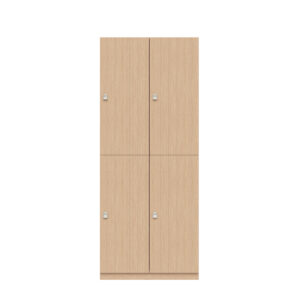 Lodge Pren | Mit 2 Abteilen mit je 2 Schließfächern übereinander mit jeweils einer Kleiderstange | Mit Zylinderschloss | H 1970 x B 800 x T 500 mm