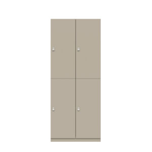 Lodge Pren | Mit 2 Abteilen mit je 2 Schließfächern übereinander mit jeweils einer Kleiderstange | Mit Zylinderschloss | H 1970 x B 800 x T 500 mm