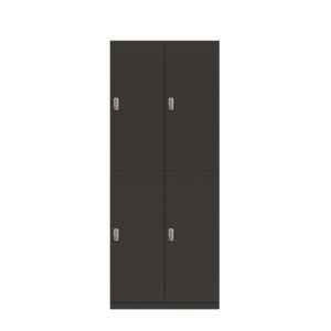 Lodge Pren | Mit 2 Abteilen mit je 2 Schließfächern übereinander mit jeweils einer Kleiderstange| Mit mechanischem M2 Zahlenkombinationsschloss | H 1970 x B 800 x T 500 mm