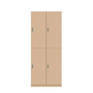 Lodge Pren | Mit 2 Abteilen mit je 2 Schließfächern übereinander mit jeweils einer Kleiderstange| Mit mechanischem M3 Zahlenkombinationsschloss | H 1970 x B 800 x T 500 mm