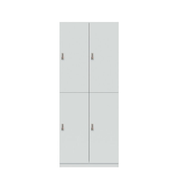 Lodge Pren | Mit 2 Abteilen mit je 2 Schließfächern übereinander mit jeweils einer Kleiderstange| Mit mechanischem M3 Zahlenkombinationsschloss | H 1970 x B 800 x T 500 mm