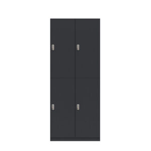 Lodge Pren | Mit 2 Abteilen mit je 2 Schließfächern übereinander mit jeweils einer Kleiderstange| Mit mechanischem M3 Zahlenkombinationsschloss | H 1970 x B 800 x T 500 mm
