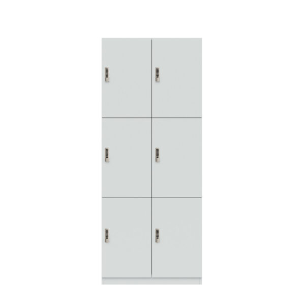 Lodge Pren | Mit 2 Abteilen mit je 3 Schließfächern übereinander | Mit digitalem Zahlenkombinationsschloss| H 1970 x B 800 x T 500 mm