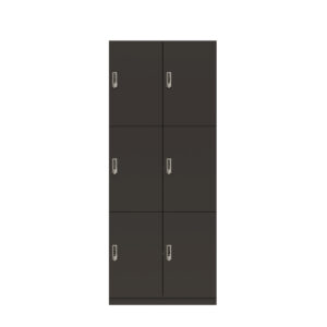 Lodge Pren | Mit 2 Abteilen mit je 3 Schließfächern übereinander | Mit digitalem Zahlenkombinationsschloss| H 1970 x B 800 x T 500 mm