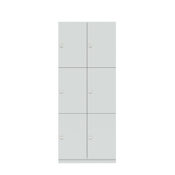 Lodge Pren | Mit 2 Abteilen mit je 3 Schließfächern übereinander | Mit Zylinderschloss | H 1970 x B 800 x T 500 mm