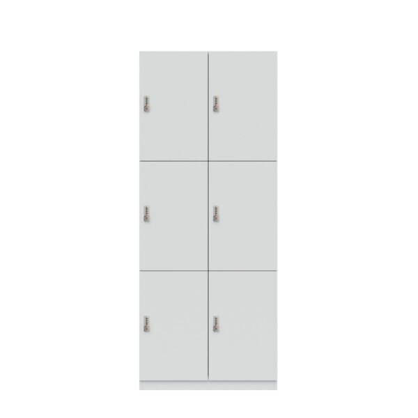 Lodge Pren | Mit 2 Abteilen mit je 3 Schließfächern übereinander | Mit mechanischem M2 Zahlenkombinationsschloss | H 1970 x B 800 x T 500 mm