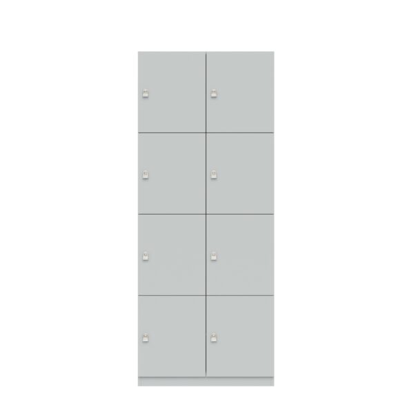 Schließfachschrank Pren | mit 2 Abteilen mit je 4 Fächern übereinander| H 1970 x B 800 x T 500mm