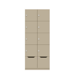 Lodge Pren | Mit 2 Abteilen mit je 4 Schließfächern übereinander und einer ergonomischen Schublade | Mit Zylinderschloss | H 1970 x B 800 x T 500 mm