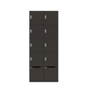Lodge Pren | Mit 2 Abteilen mit je 4 Schließfächern übereinander und einer ergonomischen Schublade| Mit mechanischem M2 Zahlenkombinationsschloss | H 1970 x B 800 x T 500 mm