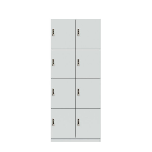 Lodge Pren | Mit 2 Abteilen mit je 4 Schließfächern übereinander | Mit digitalem Zahlenkombinationsschloss| H 1970 x B 800 x T 500 mm
