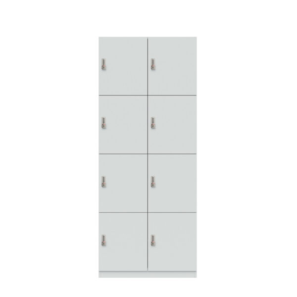 Lodge Pren | Mit 2 Abteilen mit je 4 Schließfächern übereinander | Mit mechanischem M2 Zahlenkombinationsschloss | H 1970 x B 800 x T 500 mm