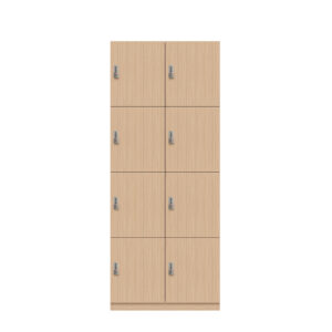 Lodge Pren | Mit 2 Abteilen mit je 4 Schließfächern übereinander | Mit mechanischem M3 Zahlenkombinationsschloss | H 1970 x B 800 x T 500 mm