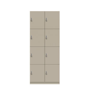 Lodge Pren | Mit 2 Abteilen mit je 4 Schließfächern übereinander | Mit mechanischem M3 Zahlenkombinationsschloss | H 1970 x B 800 x T 500 mm
