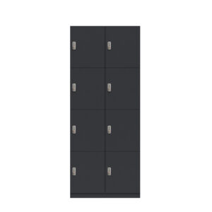 Lodge Pren | Mit 2 Abteilen mit je 4 Schließfächern übereinander | Mit mechanischem M3 Zahlenkombinationsschloss | H 1970 x B 800 x T 500 mm
