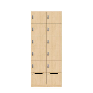 Lodge Pren | Mit 2 Abteilen mit je 5 Schließfächern übereinander und einer ergonomischen Schublade| Mit mechanischem M2 Zahlenkombinationsschloss | H 1970 x B 800 x T 500 mm