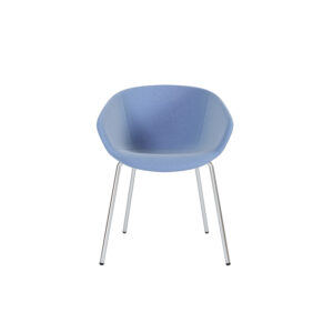 2er Set | Besucherstuhl STAY | Gepolsterter Sitz | Gestell verchromt | 4-Fuß Gestell