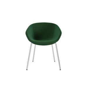 2er Set | Besucherstuhl STAY | Gepolsterter Sitz | Gestell verchromt | 4-Fuß Gestell