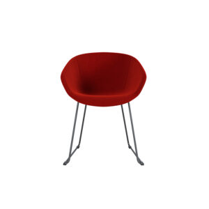 2er Set | Besucherstuhl STAY | Gepolsterter Sitz | Gestell verchromt | Kufengestell