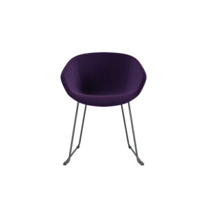 2er Set | Besucherstuhl STAY | Gepolsterter Sitz | Gestell verchromt | Kufengestell
