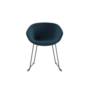 2er Set | Besucherstuhl STAY | Gepolsterter Sitz | Gestell verchromt | Kufengestell