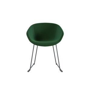 2er Set | Besucherstuhl STAY | Gepolsterter Sitz | Gestell verchromt | Kufengestell