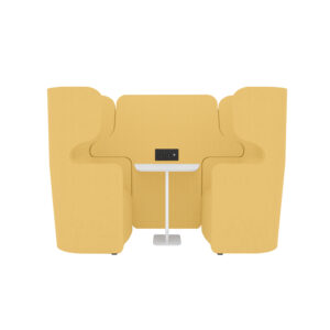 Raum in Raum Lösung Vivo | Zweisitzer | Mit weißem Anstelltisch | Hohe Rückenlehne