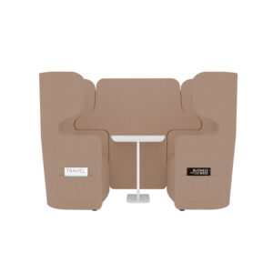 Raum in Raum Lösung Vivo | Zweisitzer | Mit weißem Anstelltisch | Hohe Rückenlehne | 2 Seitentaschen