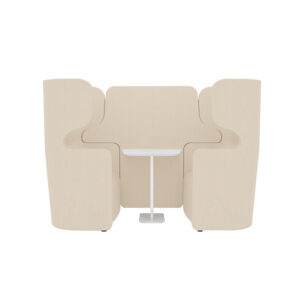 Raum in Raum Lösung Vivo | Zweisitzer | Mit weißem Anstelltisch | Hohe Rückenlehne