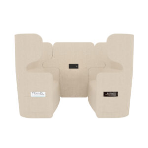 Raum in Raum Lösung Vivo | Viersitzer | Hohe Rückenlehne | 2 Seitentaschen | 2 Steckdosen und 2 USB Anschlüsse