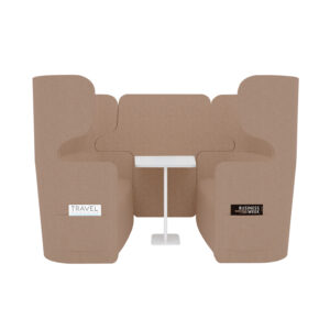 Raum in Raum Lösung Vivo | Viersitzer | Mit weißem Anstelltisch | Hohe Rückenlehne | 2 Seitentaschen