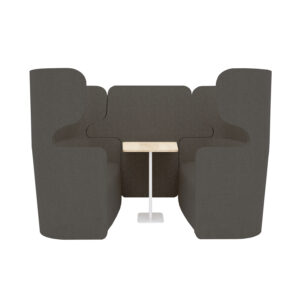 Raum in Raum Lösung Vivo | Viersitzer | Mit weißem Anstelltisch und Tischoberfläche in Eiche-Dekor | Hohe Rückenlehne