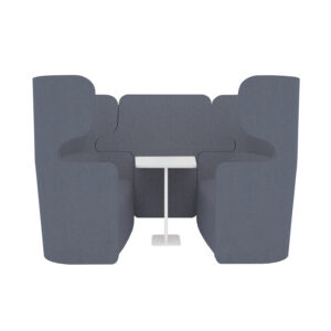 Raum in Raum Lösung Vivo | Viersitzer | Mit weißem Anstelltisch | Hohe Rückenlehne