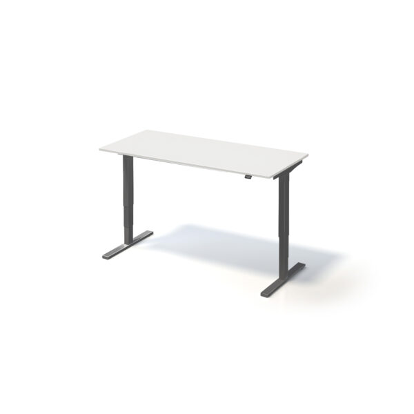 Varia Schreibtisch Single | B 1400 | Gestell Schwarz | Platte Weiß