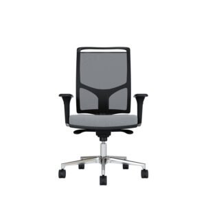 Bürodrehstuhl Zed | Schwarzes Kunststoff | 4D Armlehnen | Fußkreuz und Armlehnen aus Aluminium